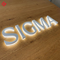 Enseignes lumineuses 3D LED personnalisées pour extérieur, lettres en relief rétroéclairées, montées au mur, pour devantures de magasins et enseignes commerciales