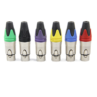 Ensemble de connecteurs XLR mâles 6 couleurs, 3 broches, avec identification de canal par capuchon arc-en-ciel, pour câblage de systèmes de sonorisation (PA) en scène, en studio et en diffusion