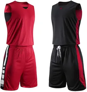 Men's Basketball Practice Reversible Jersey Gym Training Sports Reversible Tank Top Gym Vest Basketball Wear Shirts & Tops