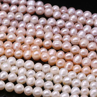 6-8mm perles d'eau douce naturelles en vrac pour la fabrication de bijoux pendentif perforé anneau Bracelet collier perles