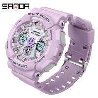 SANDA 6033 Herren LED Quarzuhren Mode Sport Analog Alarm Uhr Wasserdichte Digitaluhren für Männer Chronograph