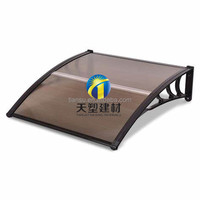 Auvent de fenêtre/auvent de porte/protecteur de tondeuse en polycarbonate écologique, fonctionnement manuel, supports en aluminium PP - Tailles personnalisées