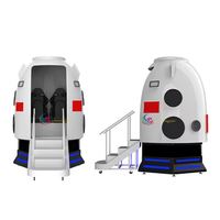 Simulador de Nave Espacial con Cine VR 9D de Doble Asiento, Equipo de Parque de Atracciones Interior con Tecnología de Realidad Virtual, Fibra de Vidrio