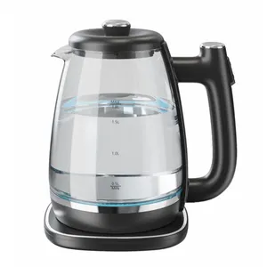Logotipo personalizado Proteção Boil-Dry 220V 110V Chaleiras de chá elétricas de vidro transparente para cozinha doméstica