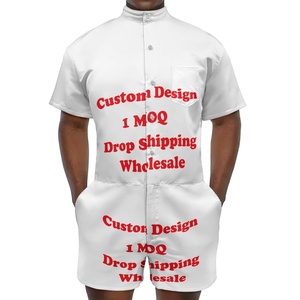 Su misura da uomo con tendenza estiva manica corta con bottone Casual un pezzo Suit Maile e Mokihana Lei stampa su richiesta - Product Image 5