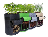 50 sacs de culture pour plantes de 5 gallons avec fenêtre de récolte, sacs de plantation de pommes de terre non tissés, pots de culture pour légumes et fleurs pour le jardin