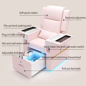 Moderne roze pedicurestoel luxe salonmeubilair voetenspa stoel voor beautysalon met massage pedicurestoel accessoires - Product Image 2