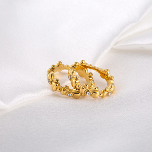 แหวนผู้หญิงสไตล์ฝรั่งเศสประดับเพชรชุบทองสำหรับงานปาร์ตี้ - Product Image 3