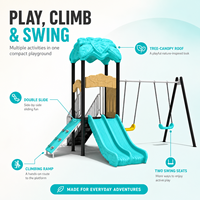 Équipement de jeu extérieur commercial pour enfants, toboggan et structure d'escalade pour parc, garderie, école