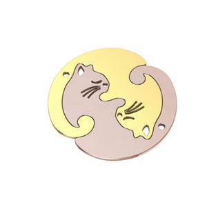 बिल्ली के लिए दोस्ती लटकन हार प्रेमियों जोड़ों दोस्तों हार 18k सोना मढ़वाया फैशन Jewelri - Product Image 5