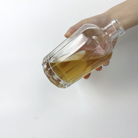 Bouteille en verre personnalisée de 536 ml pour jus, boissons, spiritueux, liqueurs, avec couvercles, bouteilles d'eau personnalisées, prix d'usine