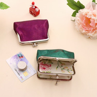 Dompet Koin PU Custom Logo Bling untuk Wanita, Dompet Kosmetik dengan Kunci Ganda, Tas Clutch dengan Gesper, Tas Lipstik dengan Penutup Kancing