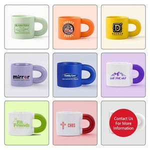 Taza de Café con Logotipo Pangpang, Asa Gruesa con Grabado de Fotos, Estilo Ins, Tazas de Cerámica Personalizadas para Beber - Product Image 5