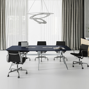 Table de réunion rectangulaire personnalisable au design moderne avec pieds en métal et salle de conférence en bois pour le bureau et la salle de conférence - Product Image 6
