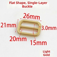 Boucle ovale plate de 20 mm, accessoires métalliques de luxe plaqués, accessoire de quincaillerie pour sac, sangle réglable pour bagages