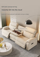 Canapé d'angle électrique moderne en forme de L avec fonction de relaxation, ensemble de meubles multifonctionnels en tissu pour home cinéma intelligent, housse de canapé intelligente