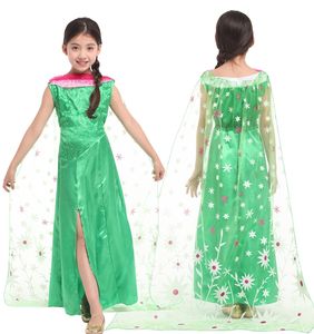 Vestido de <span class=keywords><strong>princesa</strong></span> Elsa <span class=keywords><strong>esmeralda</strong></span> de alta calidad de nuevo diseño para disfraces de actuación de Cosplay de Halloween para niñas - Product Image 1