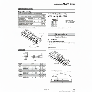 Boulon de bouchon de table de glissière d'air de SMC Pneumatics MXW-A1212 les pièces pneumatiques - Product Image 1