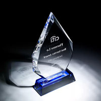 Trophée en cristal transparent de haute qualité en gros, vierge pour gravure laser 3D, récompenses en cristal