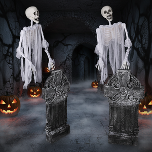 Accesorios decorativos de Halloween para casa de terror: Fantasma de lápida con inducción, secreto de la cámara de la casa embrujada y <span class=keywords><strong>esqueleto</strong></span> vocal - Product Image 1