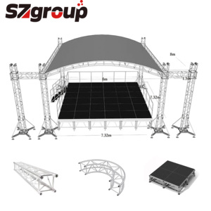 Harga pabrik 290mm F34 aluminium Spigot sistem angkat tampilan Truss acara 50*3 tabung utama untuk stan pameran tampilan lampu panggung - Product Image 5