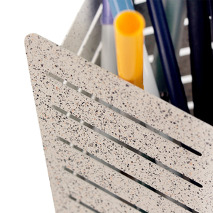 Modern Durable Office <b>Desk</b> with Square Pattern Metal Pen Holder - Product Image 5