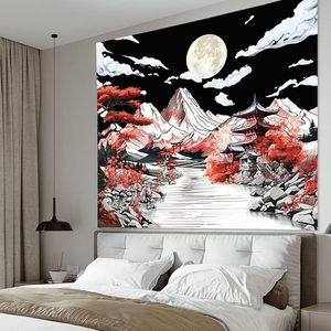 Tapisserie murale carrée de style européen, noir et blanc naturel, avec paysage forestier - Product Image 4