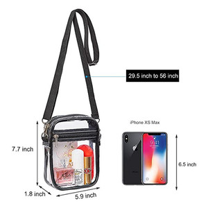 Bolso bandolera transparente ajustable para mujer, bolso impermeable transparente aprobado por el estadio con correa cruzada transparente para el hombro - Product Image 2