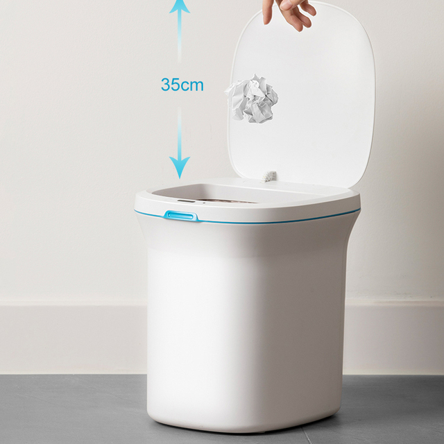 Large Smart ABS Automatic Kitchen Trash Can Touchless Vacuum Indoor Bin with Lid Electronic Bin for Indoor Use