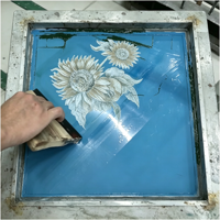 Carrelage mural en céramique imprimé à la main motif floral sépia 100x100mm pour crédence de cuisine