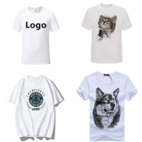 T-shirt uni blanc, de haute qualité, sur mesure, imprimé cartoon, ample, surdimensionné, blanc