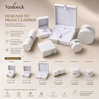 Ensemble d'emballage de bijoux en cuir blanc de luxe, boîte à bagues personnalisée, boîte à colliers, boîte à boucles d'oreilles, étui cadeau rond avec accent argenté OEM ODM