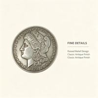 Collection de pièces commémoratives CC Morgan Dollar 1878 à 1893, répliques en laiton plaqué argent, coffret cadeau