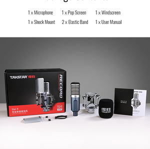 Pour Takstar SM-9 Studio enregistrement filaire Microphone bureau condensateur Microphone alimentation fantôme filtre Pop écran anti-vent pour Radio - Product Image 6