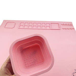 Tapete de Silicona para Pintar con Vaso de Limpieza, Tapete de Dibujo Resistente al Calor con Logotipo Personalizado - Product Image 2