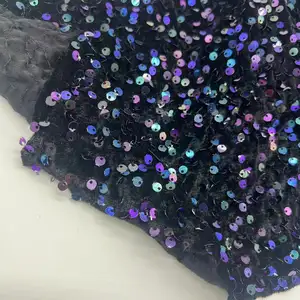 High density embroidery sheet fabric blue and purple embroidery sequin is mostly used in cloth