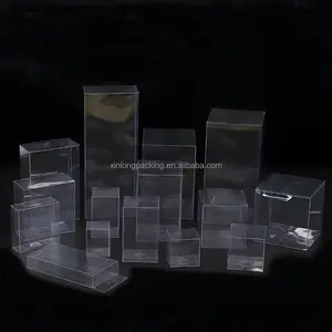Eco-friendly Clear Folding Plastic PET Transparent Storage Gift Box Acetate Cube PVC Box Packaging With or Without Hanger