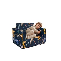 Canapé-lit pliable confortable en tissu pour enfants de plus de 2 ans, motif animal de dessin animé mignon, pour chambre à coucher et salon