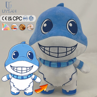 UYEAH OEM/ODM Peluche Requin Bleu Personnalisée – Cadeau Adorable, Peluches Dessin Animé, Jouets en Peluche Doux et Personnalisables en Forme de Poisson