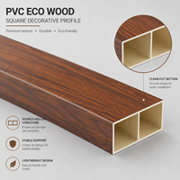 Tube en PVC imitation bois creux ignifuge de haute qualité, facile à installer pour l'intérieur