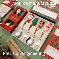 Ensemble de couverts de Noël Dinyong en acier inoxydable doré, poli miroir, écologique, de luxe, avec fourchette à dessert et cuillère à café