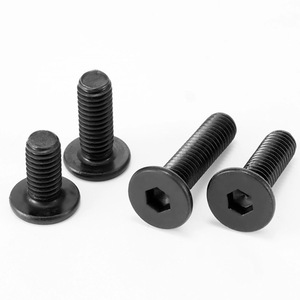 נירוסטה שחורה ברגים ראש אולטרה דק m6m8 מחברים ברגי שקע משושה ראש שטוח ברגי ראש שטוח - Product Image 2