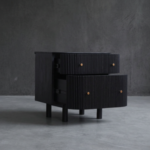 Table de chevet contemporaine en bois noir avec tiroir pour hôtel et maison, meubles de chambre à coucher ou salon - Product Image 3