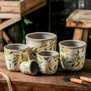 <span class=keywords><strong>Pot</strong></span> <span class=keywords><strong>de</strong></span> <span class=keywords><strong>fleurs</strong></span> en céramique nordique vintage, jardin <span class=keywords><strong>extérieur</strong></span> créatif hydroponique taille succulente paille verte cuivre argent herbe - Product Image 2