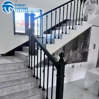 Rampe d'escalier moderne simple en aluminium à fixation au sol pour grenier, couloir, intérieur, style luxe léger, pour duplex, auto-décoration