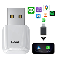Adaptor CarPlay nirkabel portabel, adaptor permainan mobil Android dengan adaptor untuk IOS audi A4 B8 apple mendukung LOGO portabel