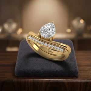 แหวนเพชรทรงลูกแพร์เพาะเลี้ยงในห้องปฏิบัติการ เงินแท้ 925 ทอง 9K 14K 18K เครื่องประดับผู้หญิงสุดหรูและแหวนหมั้น - Product Image 3
