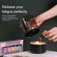 Diffuseur d'arômes à lumière de bougie, humidificateur d'air électrique USB portable de 120ml, aromathérapie à flamme 3D, diffuseurs de salon et de chambre à coucher