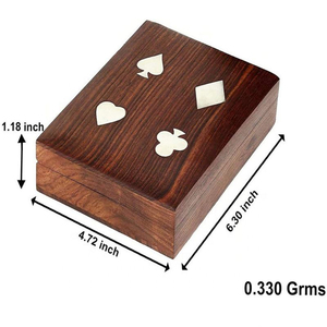 Boîte-cadeau en bois de décoration de <span class=keywords><strong>jeu</strong></span> de poker de luxe à 1 pont pour enfants et famille pour bougie et artisanat - Product Image 4
