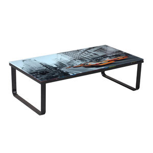 משלוח מדגם אור עד מתכת רגל פרספקס עכשווי בית מפואר כסף מוצרים קפה שולחן עם מעלית - Product Image 5